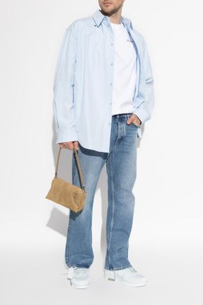 Off-white T-shirt With Printed Logo, Mens, White