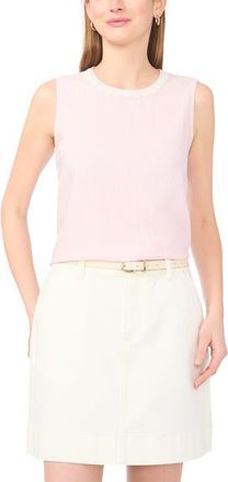 Vince Camuto Rosette Neckline Sleeveless Top in Pink Lilac at Nordstrom, Size Xx-Large