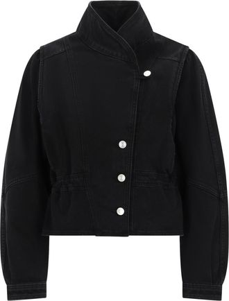 Isabel Marant Black Solid Mock Collar Jacket