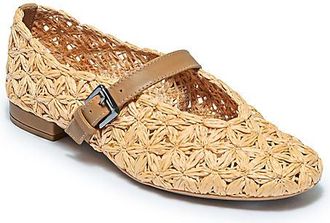 Bernardo Borden Raffia Mary Jane Flats