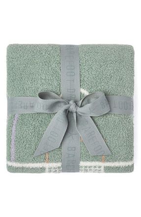 Barefoot Dreams CozyChic Goal Stroller Blanket in Sage Green Multi at Nordstrom