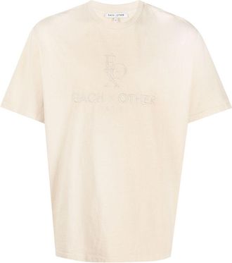 Each Other logo-embroidered cotton T-shirt - men - Cotton - 48 - Neutrals