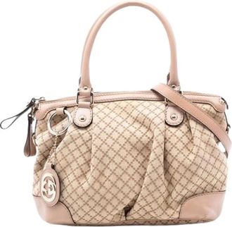 Gucci Pre-owned Handbags, female, Beige, Size: ONE SIZE Pre-owned Sukey