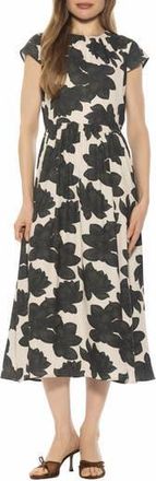 Alexia Admor Cassiane Fit & Flare Dress in Black White Floral at Nordstrom Rack, Size 12