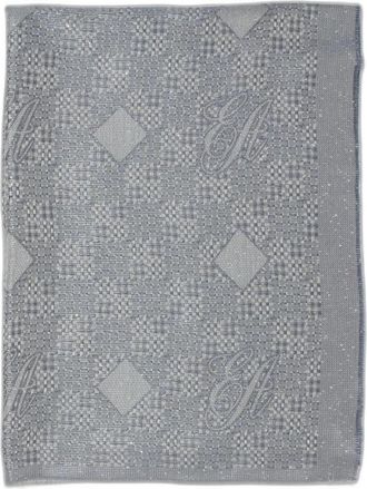 Emporio Armani Monogram Jacquard Sjaal - Dames - Wintersjaals - Blauw - ONE Size - Accessoires