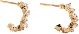 Suzanne Kalan 18K Yellow Gold Golden Diamond Mini Hoop Earrings - Womens - 14kt Yellow Gold