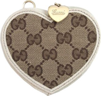 Gucci Beige Ivory Gg Canvas Leather Coin Purse/Coin Case (Pre-Owned)