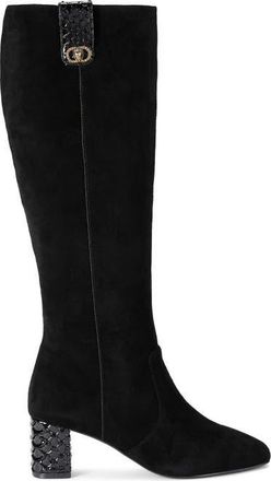 Kurt Geiger Metallic Block Heel Knee High Boot in Black at Nordstrom, Size 9.5Us