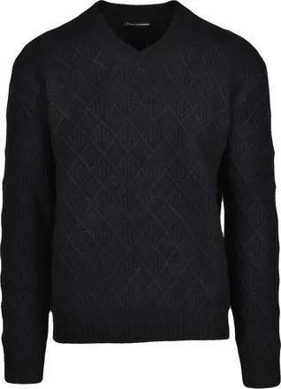 Daniele Alessandrini Truien & Vesten, Heren, Zwart, S, Wol, Maglione a V Sweater