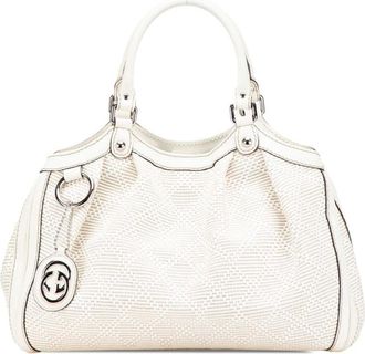 Gucci Pre-owned Tote Bags, female, White, Size: ONE SIZE Pre-owned Woven Leather Handbag