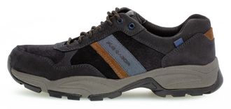 Gabor Sneaker PIUS GABOR, Herren, Gr. 11,5 (46,5), bunt (nachtblau, braun), Nubukleder, Veloursleder, Schuhe Sneaker, in Weite G (weit), Freizeitschuh, Halb