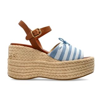 Chlo&eacute; Wedges, female, Blue, Size: 7 US Wedge sandals Isla