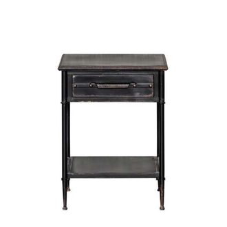 Chehoma Mesilla de noche de metal negro