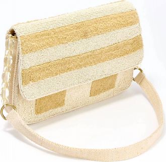 America & Beyond Womens Beaded Bag In Neutrals