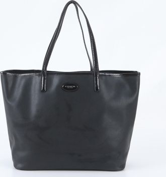 Coach Black Leather Handbag Shoulder Bag Tote Bag (Pre-Owned)