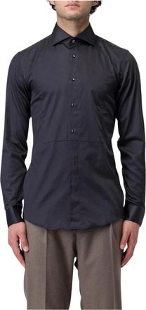 HUGO BOSS Heren, Overhemden, Zwart, Maat: XL Katoen