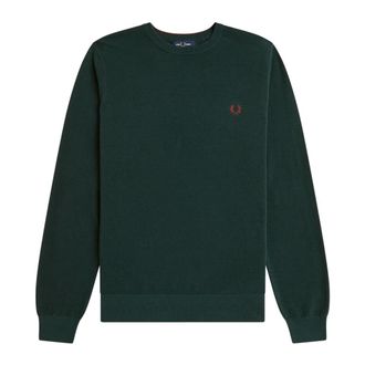 Fred Perry Sweatshirts, male, Green, Size: L Crew-neck Sweater