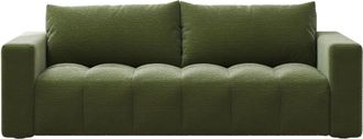 Concept Usine Sof&aacute; cama de 3 plazas con cofre de boucl&eacute; verde