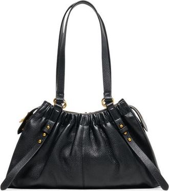 Dolce Vita Sloan Ruched Leather Shoulder Bag in Black at Nordstrom