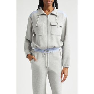 Veronica Beard Stellant Mixed Media Jacket in Light Heather Grey at Nordstrom, Size X-Large