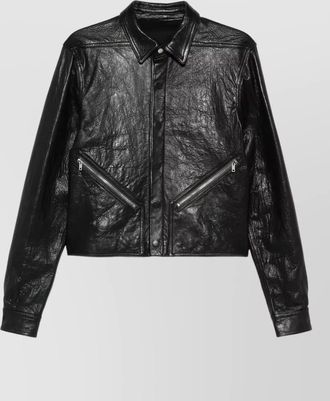 Rick Owens alice tour shirt jacket straight collar zip pockets