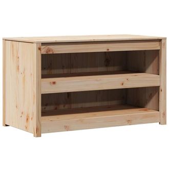 Berkfield Home Kitchen Cabinet Untreated Pinewood Medium Rectangular in Light Tan