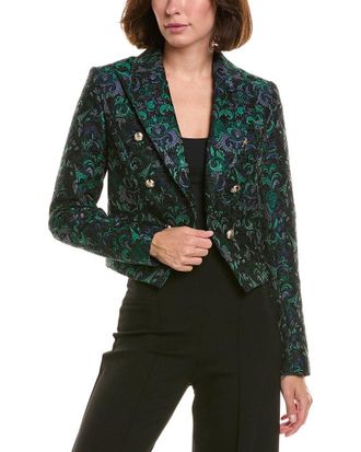 Karl Lagerfeld Karl Lagerfeld Cropped Textured Jacquard Coat