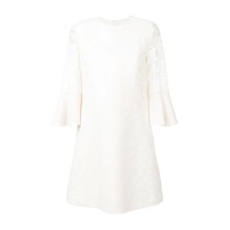 Valentino Short Dresses, female, Beige, S, Heavy Lace Dress