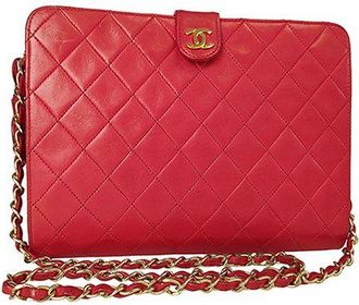 Chanel Vintage red leather quilted bag