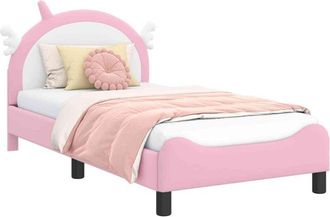vidaXL Cama Para Ni&ntilde;os Con Cabecero Con Cabecera Rosa 80 X 160 Cm Pu Vidaxl