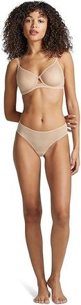 Commando Chic Mesh Thong Womens Underwear Beige : LG (12-14), Cotton/Elastane/Mesh