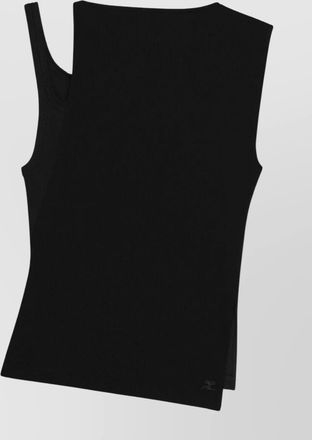 Courr&egrave;ges ribbed asymmetric sleeveless tank top