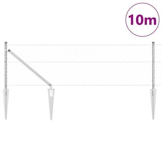 Berkfield Home Hexagon Fence 0.6x10 m Galvanised Steel in Silver