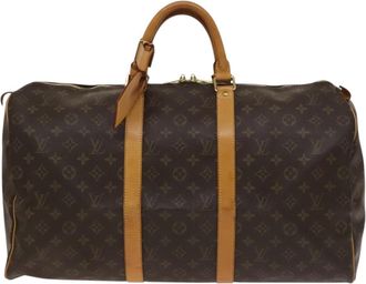 Louis Vuitton Keepall 50 Brown Canvas Travel Bag (Pre-Owned)