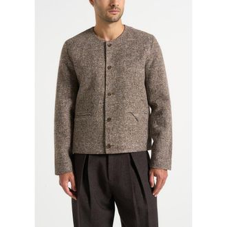 Mani&egrave;re De Voir Melvin Textured Jacket in Brown at Nordstrom, Size X-Small