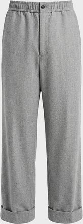 Giorgio Armani Men & apos;s Stretch Wool-Cashmere Straight-Leg Trousers