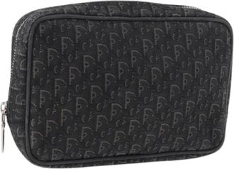 Dior Pre-owned Trotter Canvas Pouch - - Pre-owned - Donna - Nero - ONE SIZE