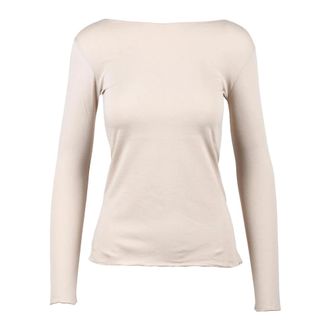 Alpha Studio Long Sleeve Tops, female, Beige, Size: XL T-shirt