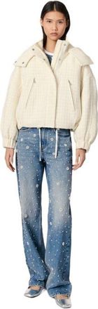 Maje Tweed down jacket in Ecru at Nordstrom, Size X-Small