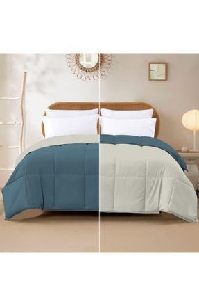 Modern Threads Down Alternative Reversible Comforter in Blue Coral/oatmeal at Nordstrom Rack, Size Queen