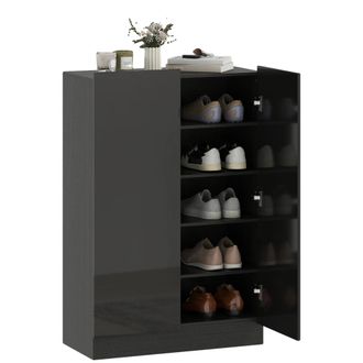 OEM Zapatero, Puertas Con Cierre Suave, Estantes Ajustables, Negro