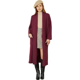 Yumi Knitted Maxi Cardigan in Burgundy at Nordstrom, Size X-Small