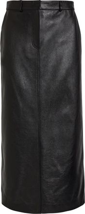 Toteme Grained Leather Midi Skirt - Black - 38 (UK10 / S)