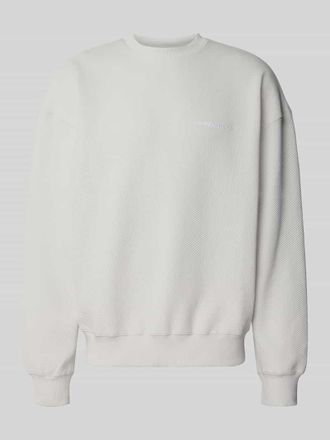 Pegador Oversized Fit Sweatshirt mit Logo-Stitching Modell Tate in Hellgrau, Gr&ouml;&szlig;e XXL