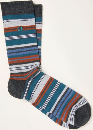 Fat Face FatFace Grey Striped Socks