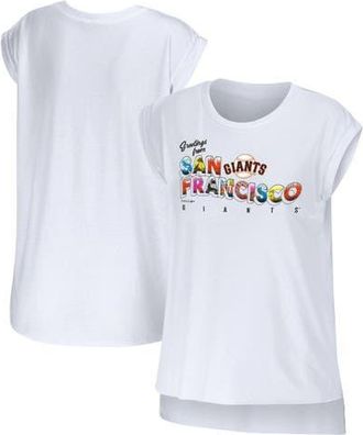 WEAR by Erin Andrews Womens WEAR by Erin Andrews White San Francisco Giants Greetings From T-Shirt at Nordstrom, Size Small