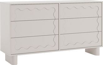 Vente-Unique C&oacute;moda 6 cajones - MDF - Beige - ANEZA