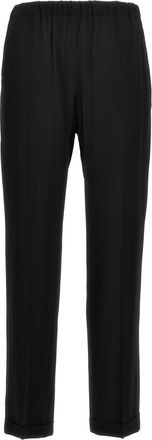 Alberto Biani Black Crepe Georgette Pants