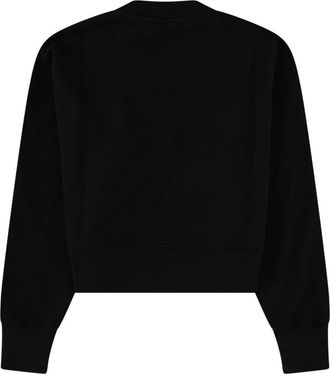 Msgm Logo-Print Cotton Sweatshirt - Black