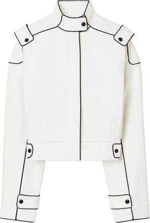 Tory Burch Giacca crop con cuciture a contrasto - Bianco
